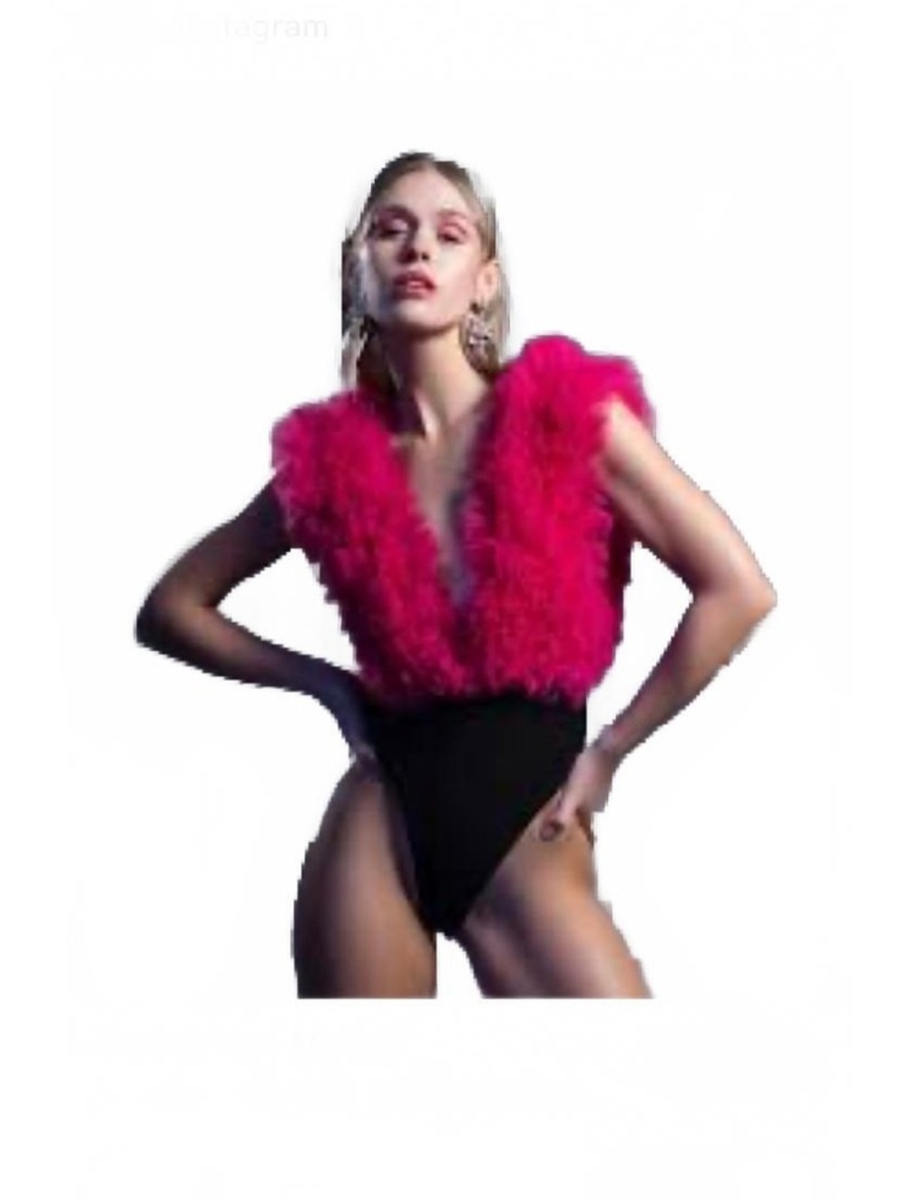 Klesia Pink Ruffle Tulle Bodysuit